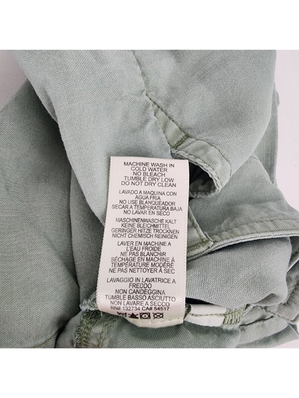 Anthropologie Cloth & Stone Tencel High Rise Moss Green Cuffed Shorts XS X-Small - Picture 4 of 10